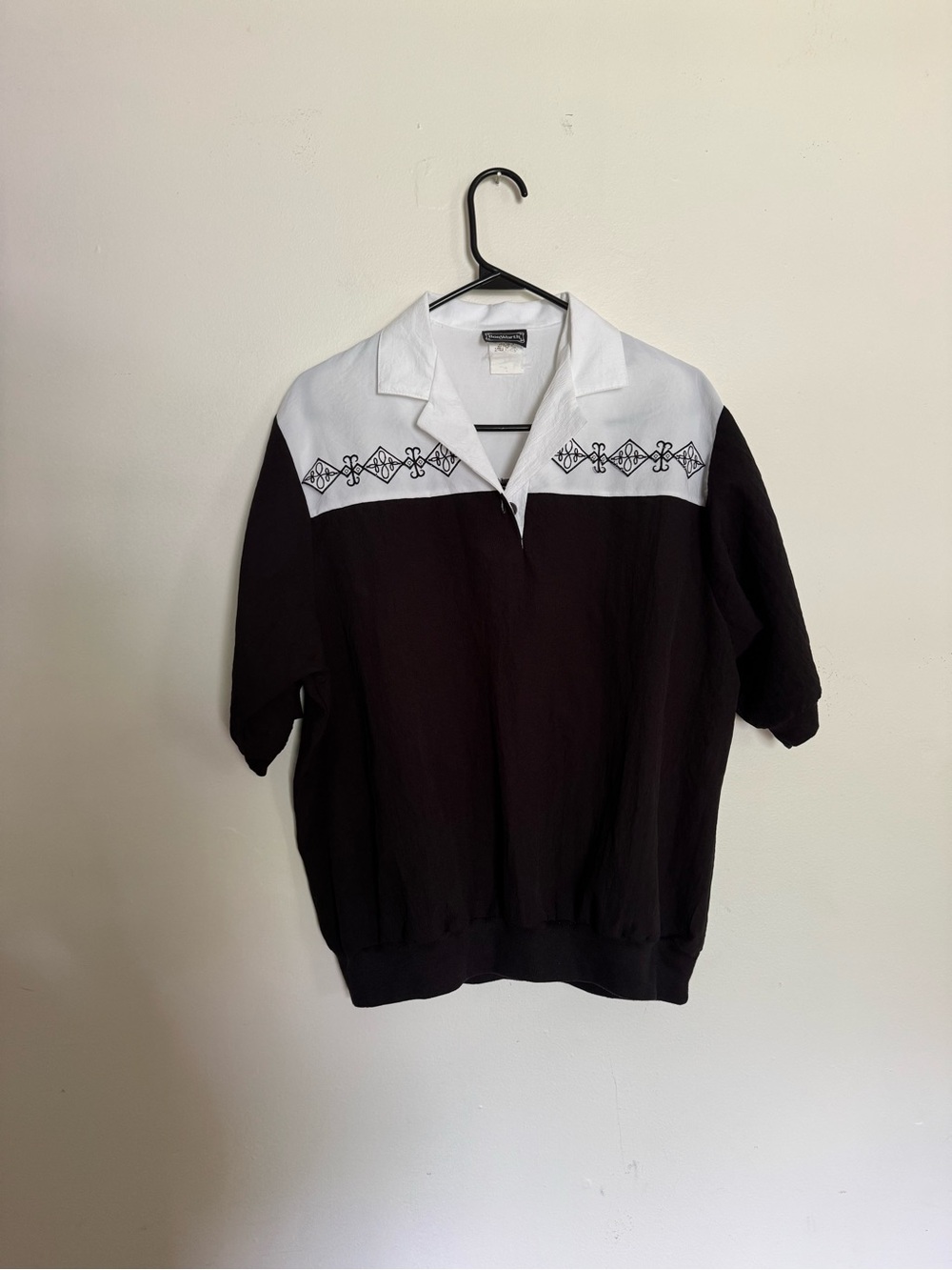 Vintage Grandma Grunge BonWorth Embroidered Colorblock Knit Pullover Top‎